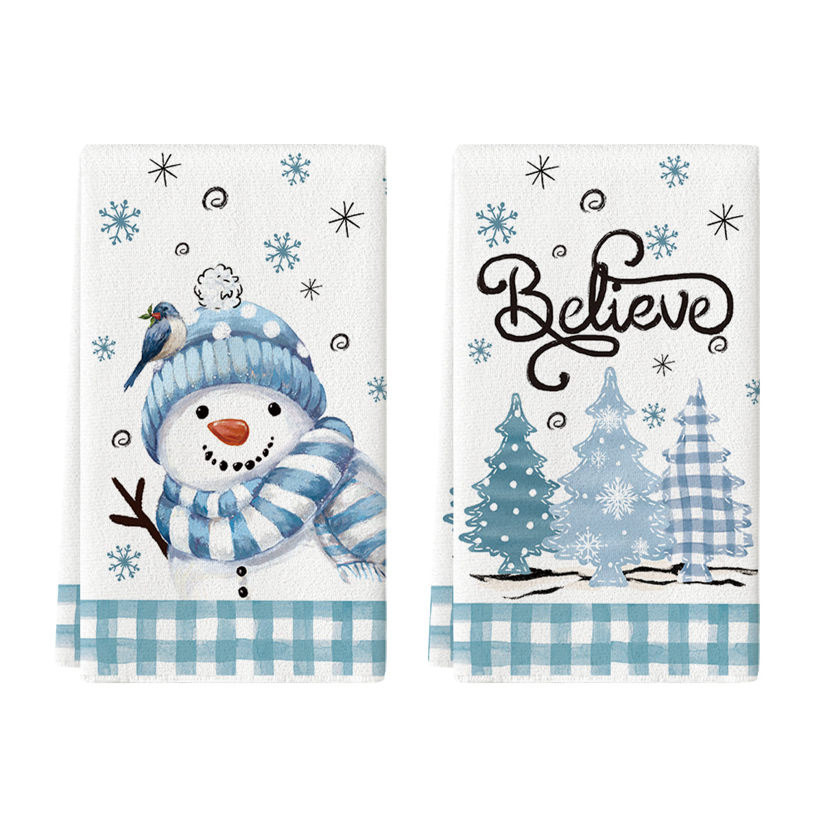 Blue christmas hand towels sale