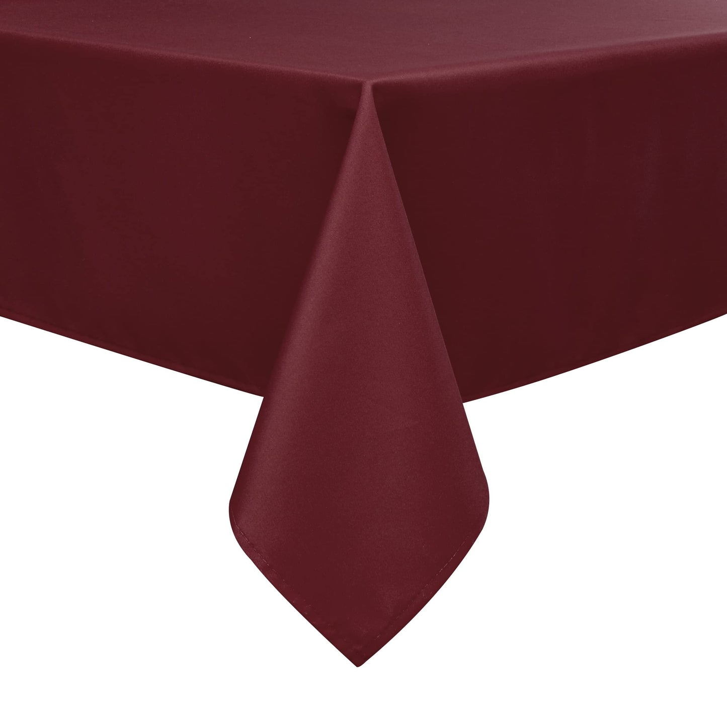 Set of 2 Stain and Wrinkle Resistant Fitable Burgundy Red Table Cloth Rectangle 60x140 Inch, Reusable and Washable Polyester Fabric Table Covers for Party, Wedding and Banquet Decoration