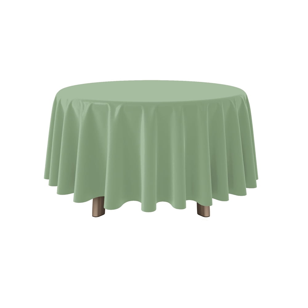 Stain and Wrinkle Resistant Fitable Fern Green Table Cloth 60 Inch Round, Reusable and Washable Polyester Fabric Table Covers for Party, Wedding and Banquet Decoration