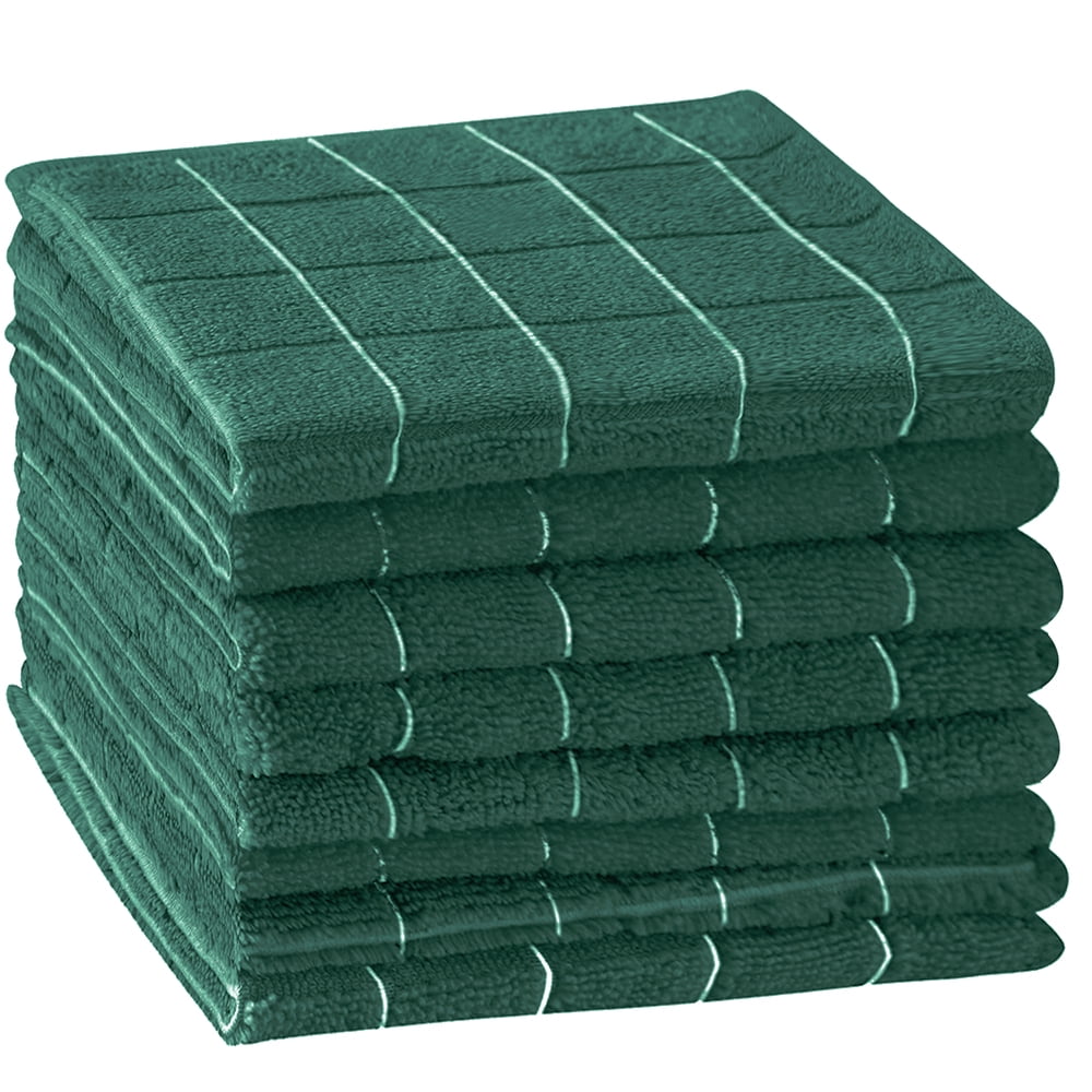 Microfiber Dish Towels Soft and Super Absorbent 12x12 Inch Set of 6 Home Kitchen Hand Towels Green