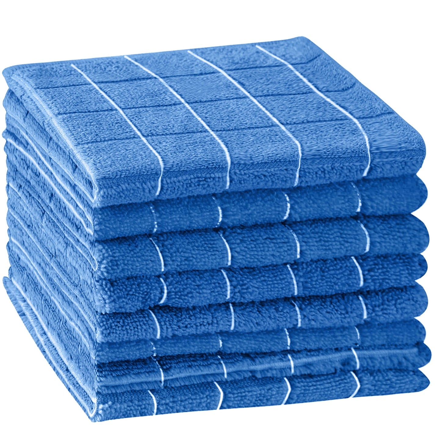 Microfiber Dish Towels Soft and Super Absorbent 12x12 Inch Set of 6 Home Kitchen Hand Towels Blue