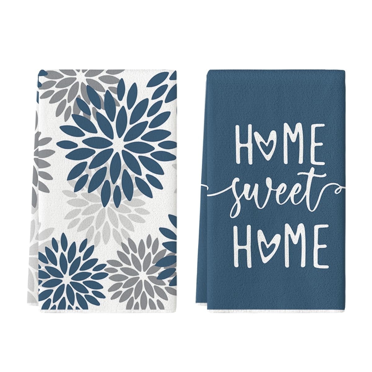 Blue Boho Winter Kitchen Dish Cloths, 2 Count