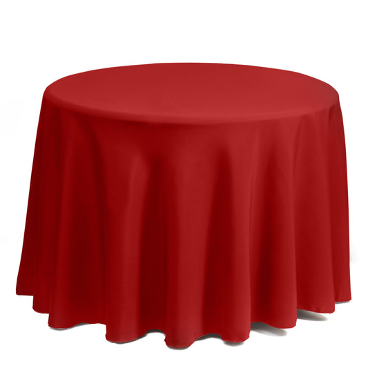 Stain and Wrinkle Resistant Fitable Red Table Cloth 70 Inch Round, Reusable and Washable Polyester Fabric Table Covers for Party, Wedding and Banquet Decoration