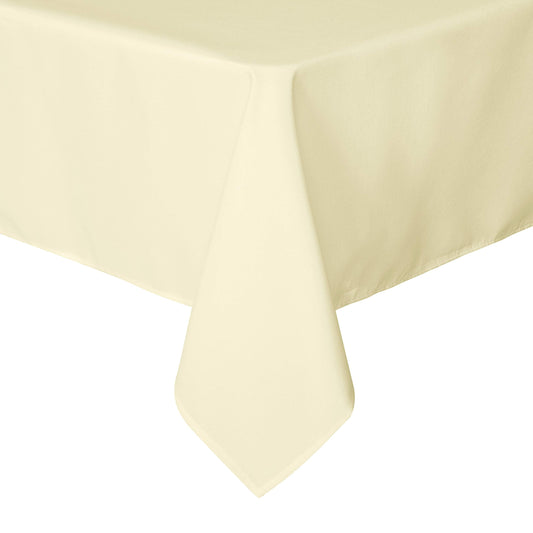 Stain and Wrinkle Resistant Fitable Beige Table Cloth Rectangle 60x84 Inch, Reusable and Washable Polyester Fabric Table Covers for Party, Wedding and Banquet Decoration