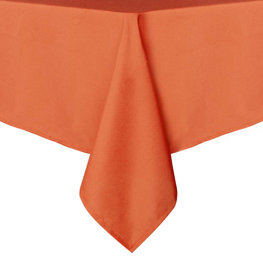 Stain and Wrinkle Resistant Fitable Orange Table Cloth Rectangle 60x104 Inch, Reusable and Washable Polyester Fabric Table Covers for Party, Wedding and Banquet Decoration