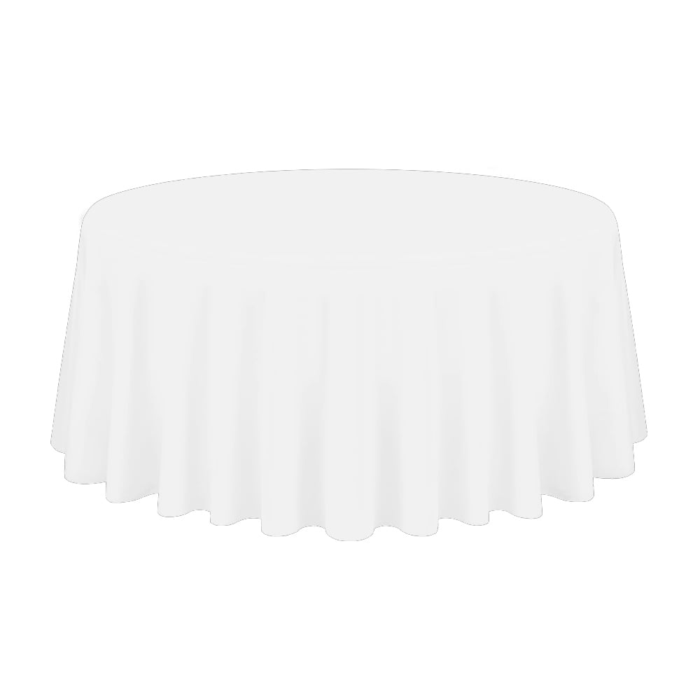 Stain and Wrinkle Resistant Fitable White Table Cloth 70 Inch Round, Reusable and Washable Polyester Fabric Table Covers for Party, Wedding and Banquet Decoration