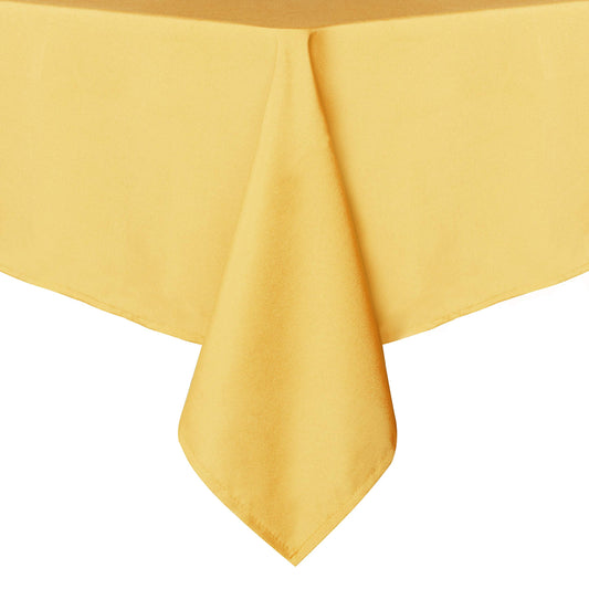 Stain and Wrinkle Resistant Fitable Yellow Table Cloth Rectangle 60x84 Inch, Reusable and Washable Polyester Fabric Table Covers for Party, Wedding and Banquet Decoration
