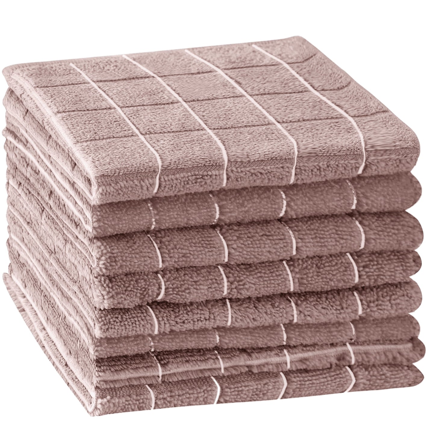 Microfiber Dish Towels Soft and Super Absorbent 12x12 Inch Set of 6 Home Kitchen Hand Towels Rose Dust