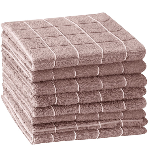 Microfiber Dish Towels Soft and Super Absorbent 12x12 Inch Set of 6 Home Kitchen Hand Towels Rose Dust