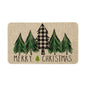 Artoid Mode Merry Christmas Trees Christmas Decorative Doormat, Seasonal Winter Christmas Holiday Low-Profile Floor Mat Switch Mat for Indoor Outdoor 17 x 29 Inch