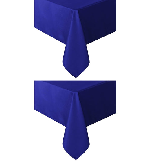 Set of 2 Stain and Wrinkle Resistant Fitable Navy Blue Table Cloth Rectangle 52x70 Inch, Reusable and Washable Polyester Fabric Table Covers for Party, Wedding and Banquet Decoration
