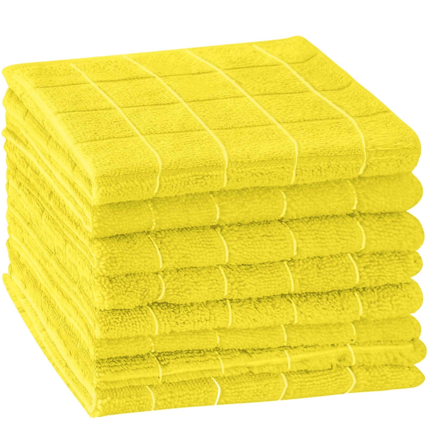 Microfiber Dish Towels Soft and Super Absorbent 12x12 Inch Set of 6 Home Kitchen Hand Towels Yellow