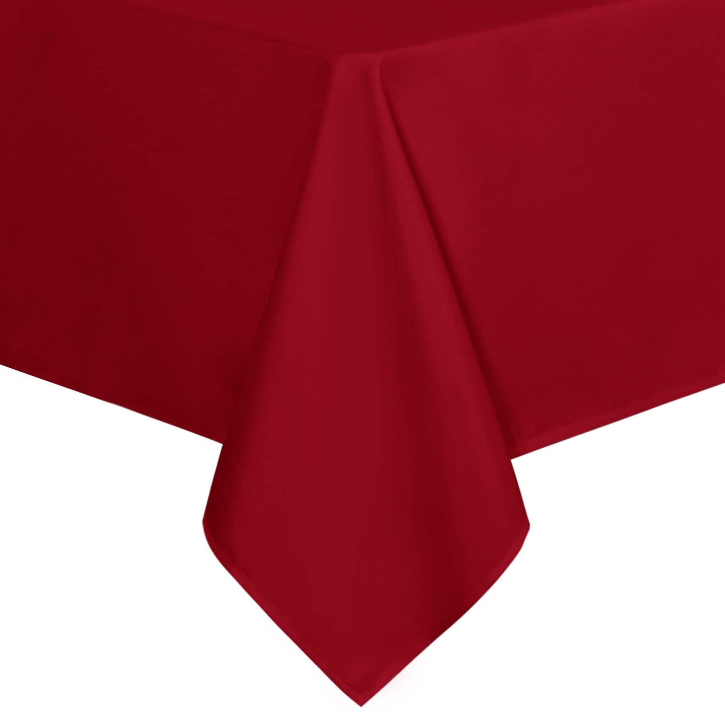 Stain and Wrinkle Resistant Fitable Red Table Cloth Rectangle 60x84 Inch, Reusable and Washable Polyester Fabric Table Covers for Party, Wedding and Banquet Decoration