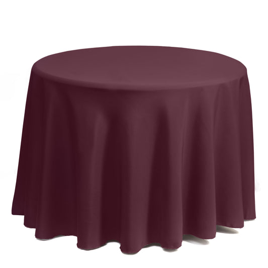 Stain and Wrinkle Resistant Fitable Burgundy Red Table Cloth 60 Inch Round, Reusable and Washable Polyester Fabric Table Covers for Party, Wedding and Banquet Decoration